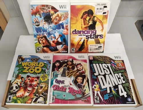 Wii 5 Game Bundle - Wipe Out/Just Dance 4/Dancing with the Stars/Bratz