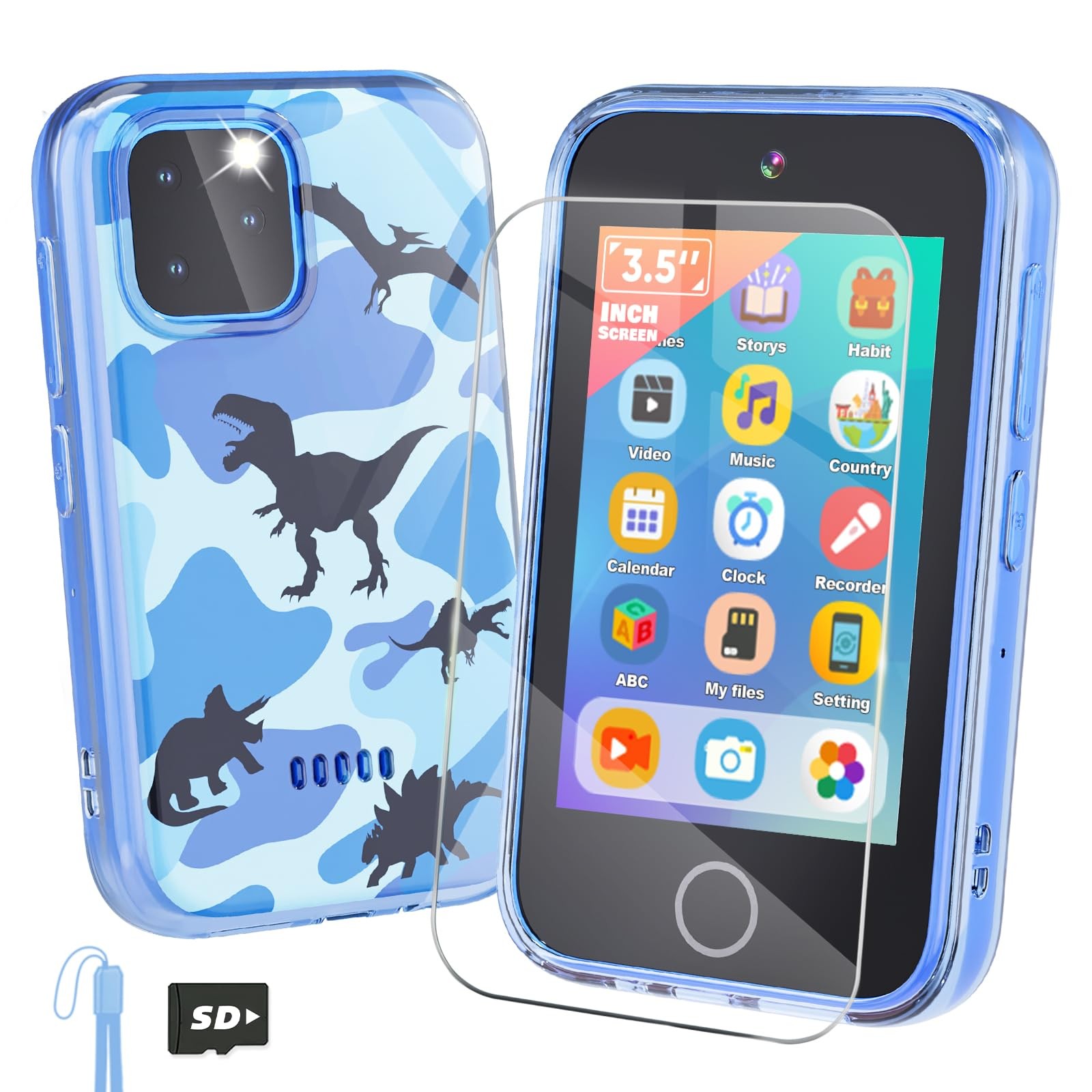 Kids Smart Phone, 3.5 Touchscreen Dinosaur Phone for Kids 3 