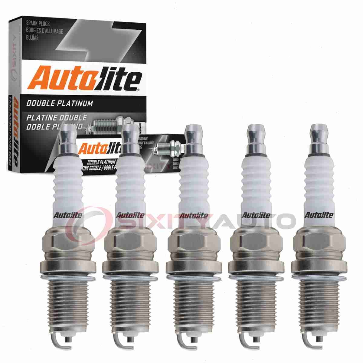 5 pc Autolite Double Platinum Spark Plugs for 1998-2004 Volvo C70 2.3L 2.4L wu