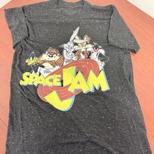 Vintage Space Jam Tune Squad Black Galaxy Speckled Size Large T Shirt