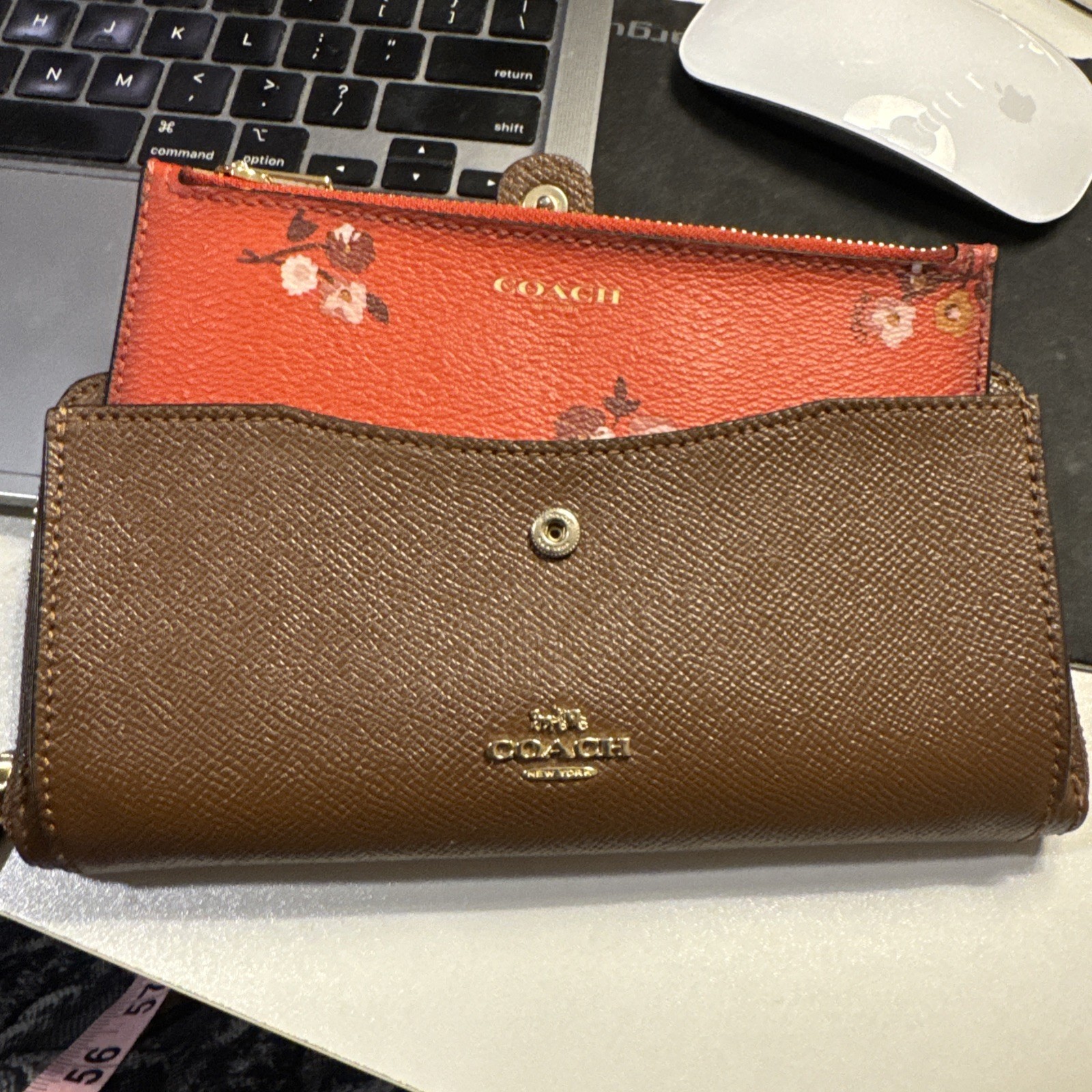 Coach Colorblock Multifunction brown Crossgrain L… - image 4