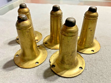 Lot Of 5 Old Vintage Brass Tone Metal Door Stop Stopper Doorstop Pat Added For