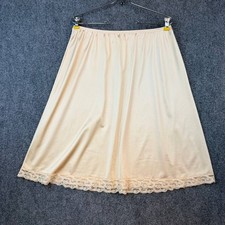 Vintage Vanity Fair Half Slip Skirt L Beige Lace Hem Made USA