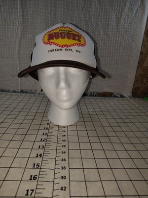 Men's Rare 70's Vintage Brown & White Carson Nugget Nevada Trucker Hat