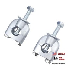 Universal Motorcycle 7/8" 22MM Handlebar Handle Risers Mount Clamps New silver