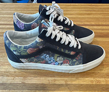 VANS Old Skool Floral Black Low Top Lace Up Men s Sneakers Rubber Outsole