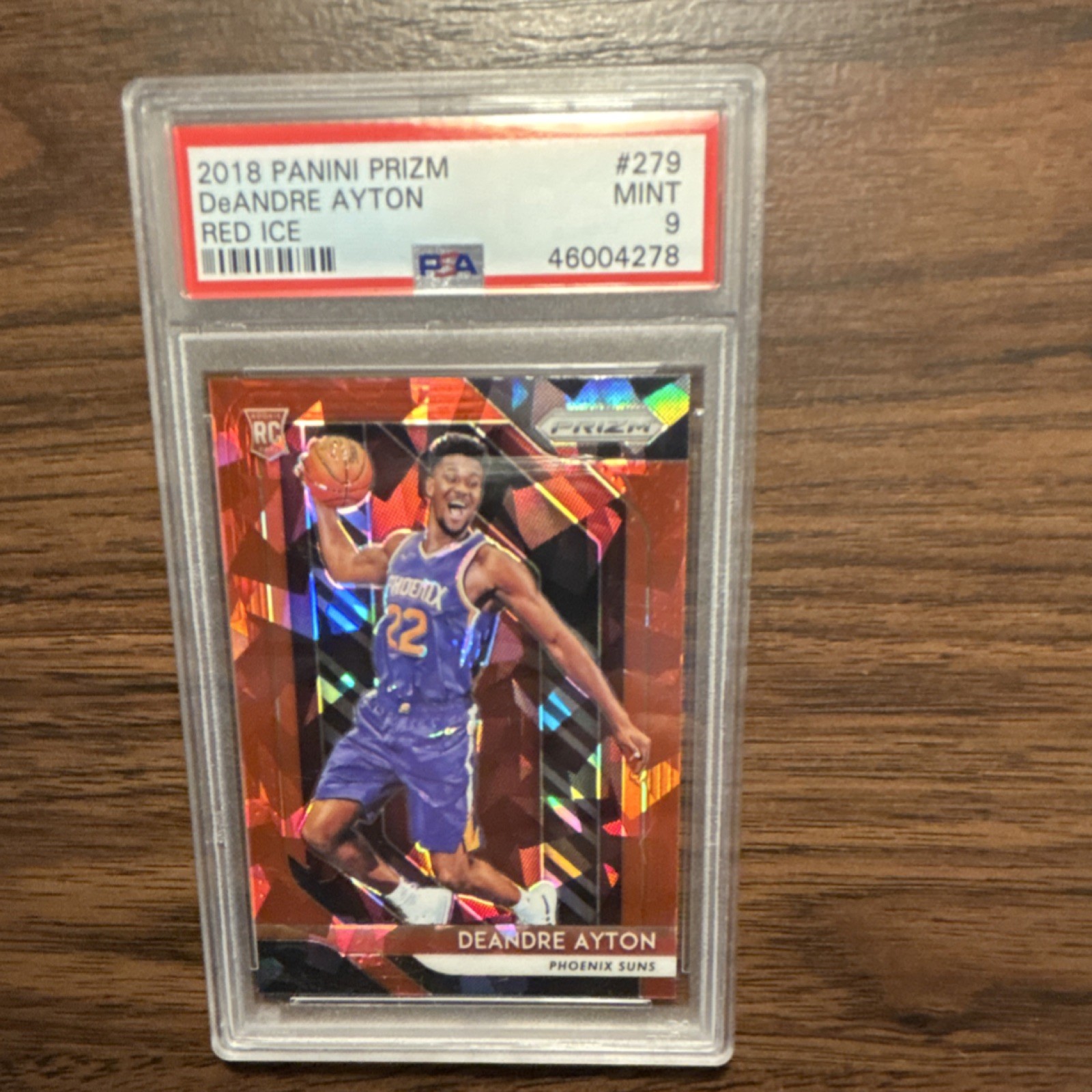 Panini 2018-19 Prizm Deandre Ayton #279 Red Ice Prizm Rookie PSA 9 Suns NBA Card