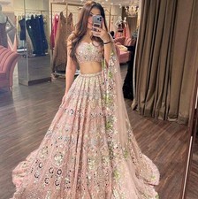 INDIAN BRIDAL LEHENGA CHOLI PARTY WEAR CHOLI LEHNGA BOLLYWOOD DESIGNER DRESS EID