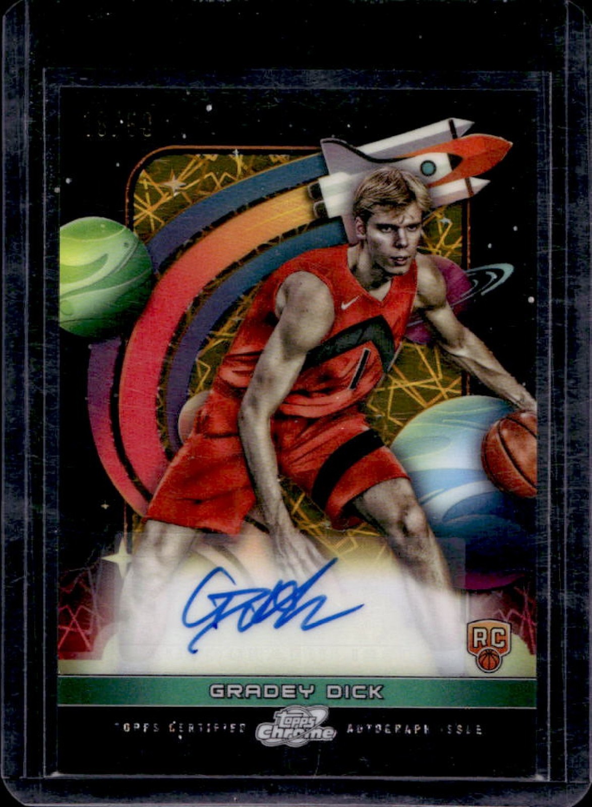 2023-24 Topps Cosmic Chrome Gradey Dick First Flight RC Gold Refractor Auto #/50