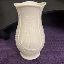 Belleek Irish Porcelain Galway Heritage Center Vase. Handmade In Ireland.