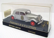 Citroen 15CV 50th Anniversary 1938-1988 silver 1/43 Solido LE France MB