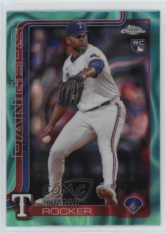 2025 Topps Chrome Aqua Lava Refractor 105/199 Kumar Rocker #73 1r9o