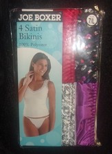 NEW JOE BOXER SATIN STRING BIKINI PANTIES SIZE LARGE 4 PACK HARD TO FIND