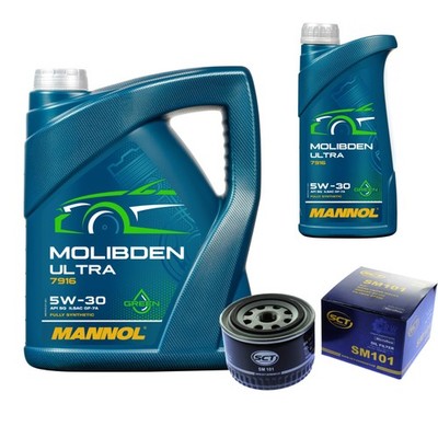 SCT Inspektionspaket 6L MANNOL Molibden Ultra 5W-30 für Lada Niva 1700 i 4x4