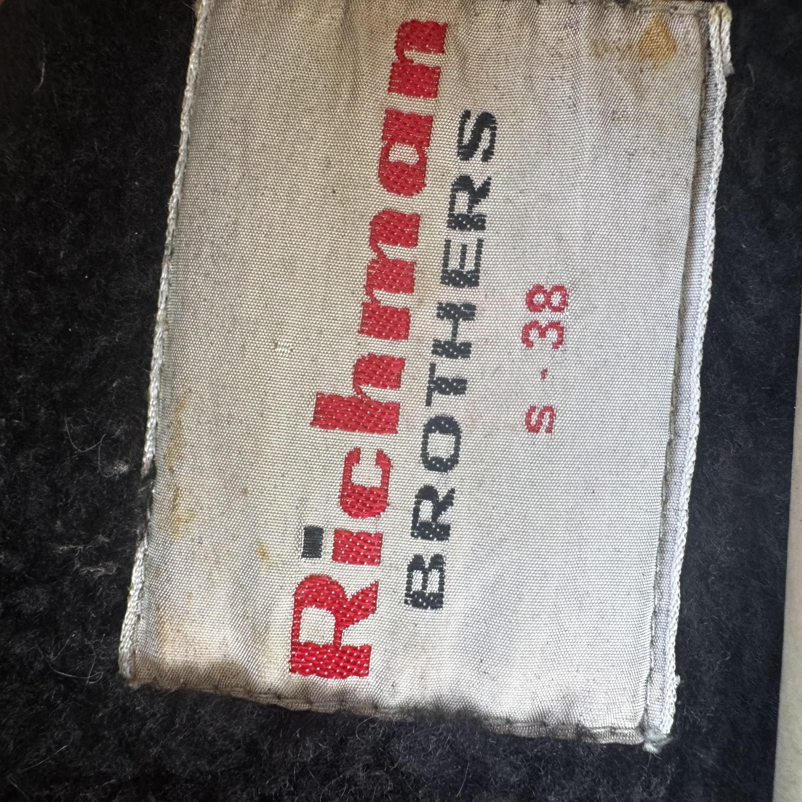 Vintage Richman Brothers Coat Mens Small Timme Tuft Alpaca Collar Workwear 50s