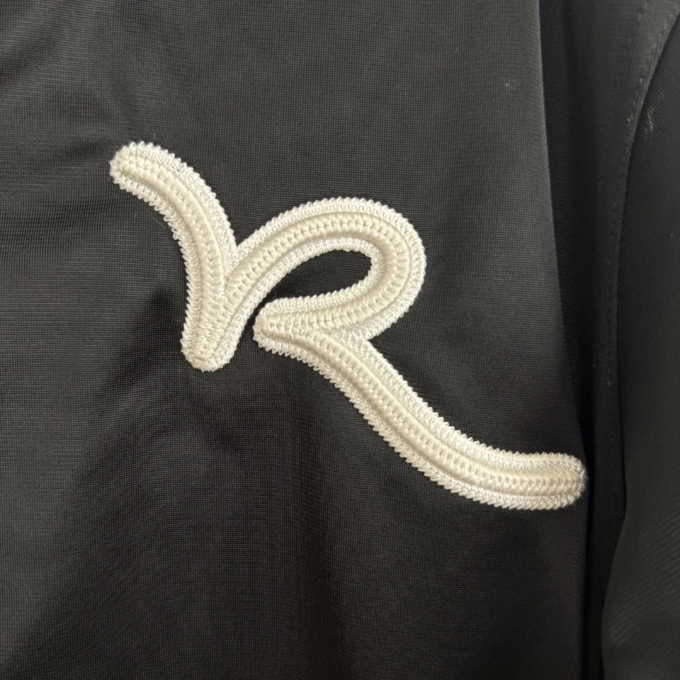 Chaqueta deportiva Rocawear Y2K negra blanca cremallera completa logotipo ribete hip hop ropa de calle XL Foto 3 de 4