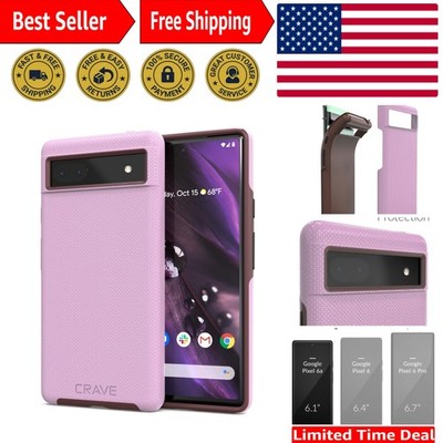 Compact Shockproof Dual Layer Case for Google Pixel 6a - Lilac Modern Design