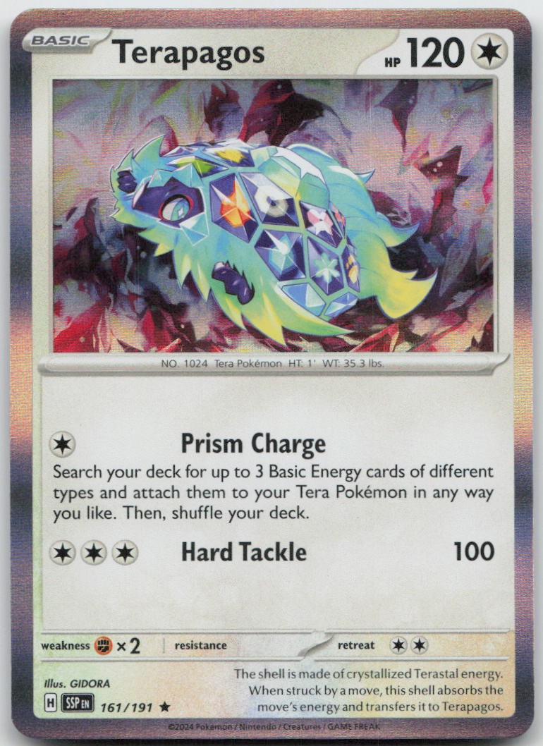 Terapagos 161/191 Rare Surging Sparks Pokemon TCG Holo NM