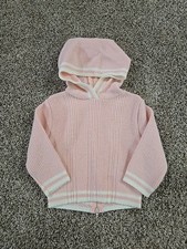 Sears Vtg Disney Winnie The Pooh Hooded Sweater Infant Girls Sz 0-6 Months
