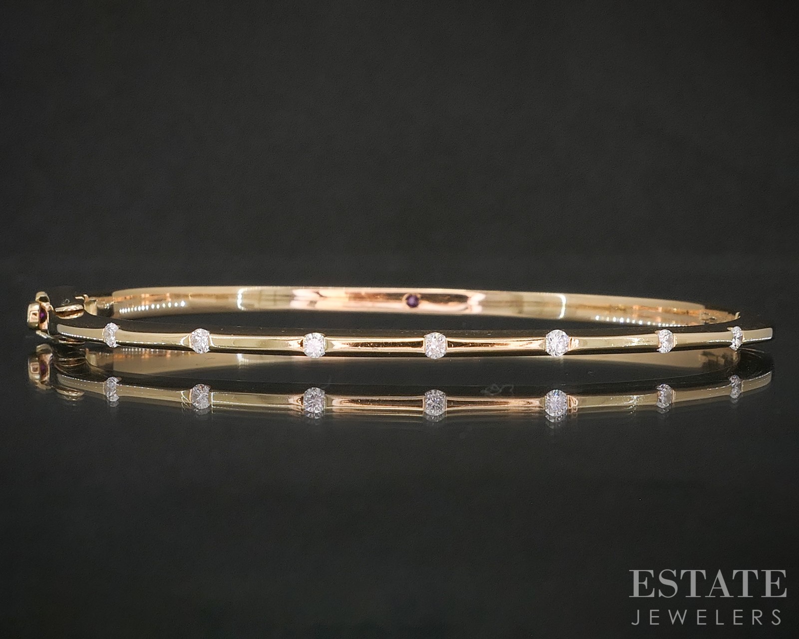 18k Rose Gold Roberto Coin Natural Diamond Hinged Bangle Bracelet 19.8g p17526