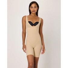 Maidenform 2XL Wear-Your-Own-Bra Tummy Control Shapewear Beige Bodysuit B4-6