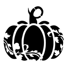 Really Great Stencils, Pumpkin with Vines Large 2, Stencil, 8x8", Halloween