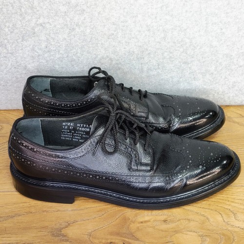 Vtg 60s Sears Black Longwing V Cleat Wing Tips US 12 D Retro Rockabilly Creeper - Picture 9 of 12