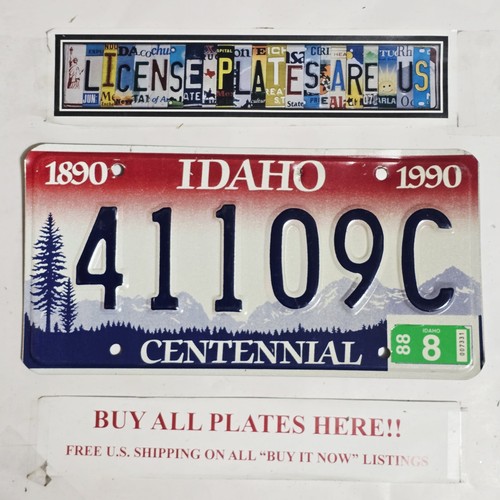 1988 Idaho License Plate - Centennial Graphic Embossed Tag 41109C
