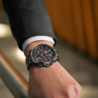 CITIZEN ATTESA BY1005-73Z Shades of Red Eco Drive Titanium Men's