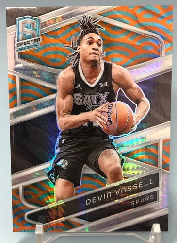 Devin Vassell 2023-24 Panini Spectra 22/25 International Orange Blue Prizm #3