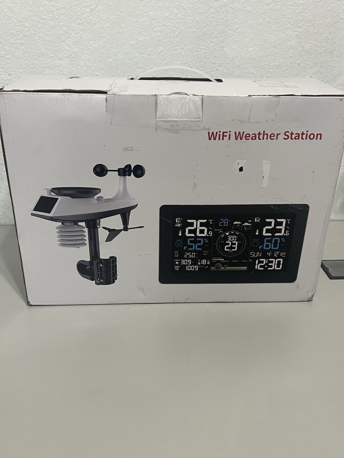 Wireless Thermometer With Rain Gauge And Wind Speed Outdoor