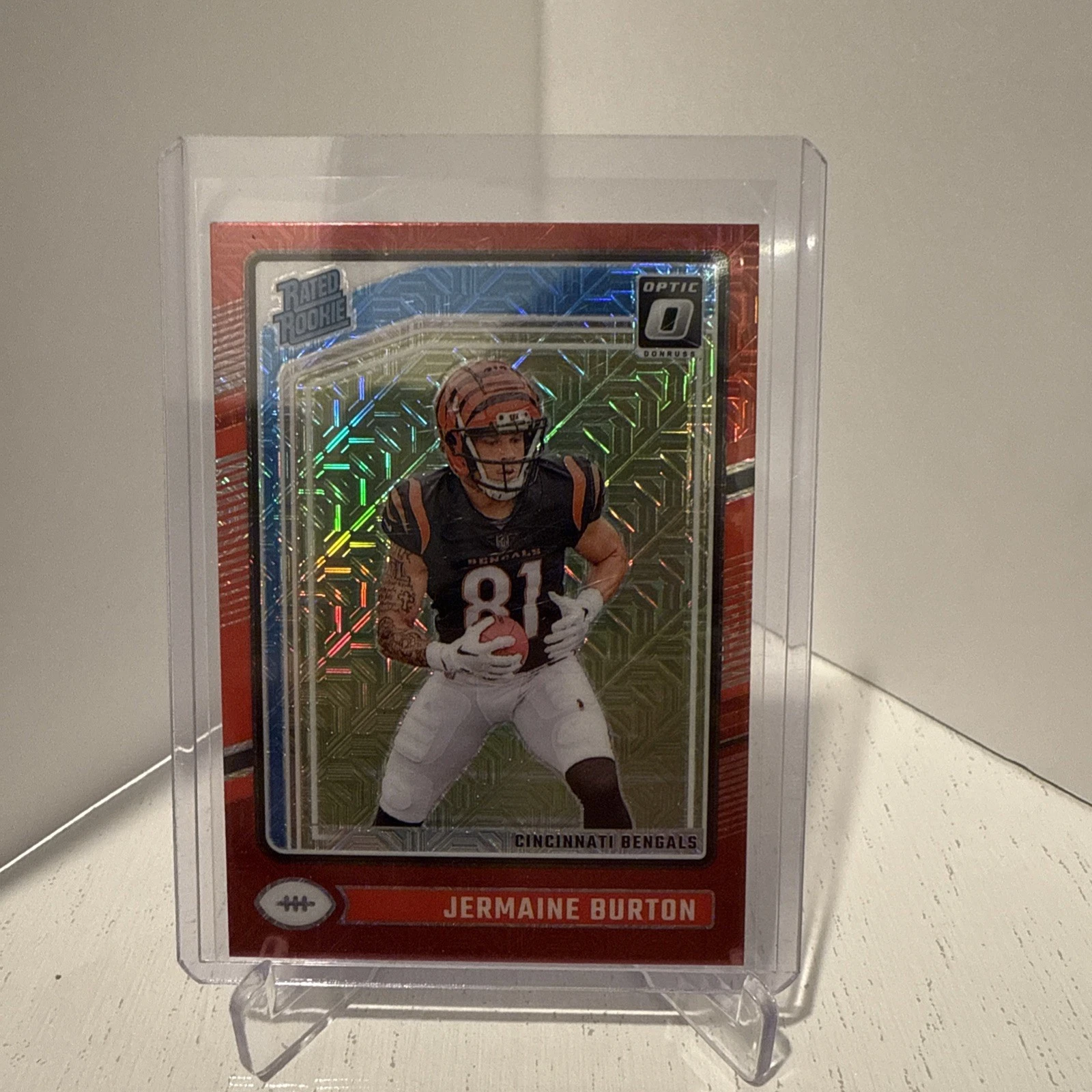 2024 Panini Donruss Optic - Rated Rookie Jermaine Burton #251 Red Mojo Prizm
