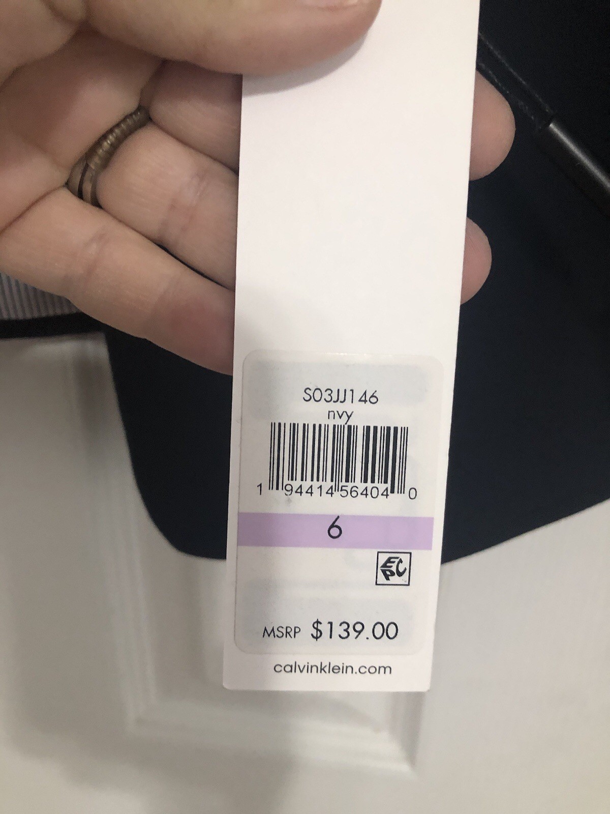 Calvin Klein Navy Blue Open Suit Jacket New Gold Zipper Pockets Size 6 Business thumbnail 4