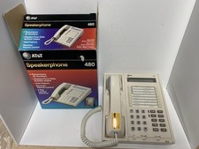 Vintage AT T Speakerphone 480 w/ original box. Stores 32  s, Hold, Digital Displ