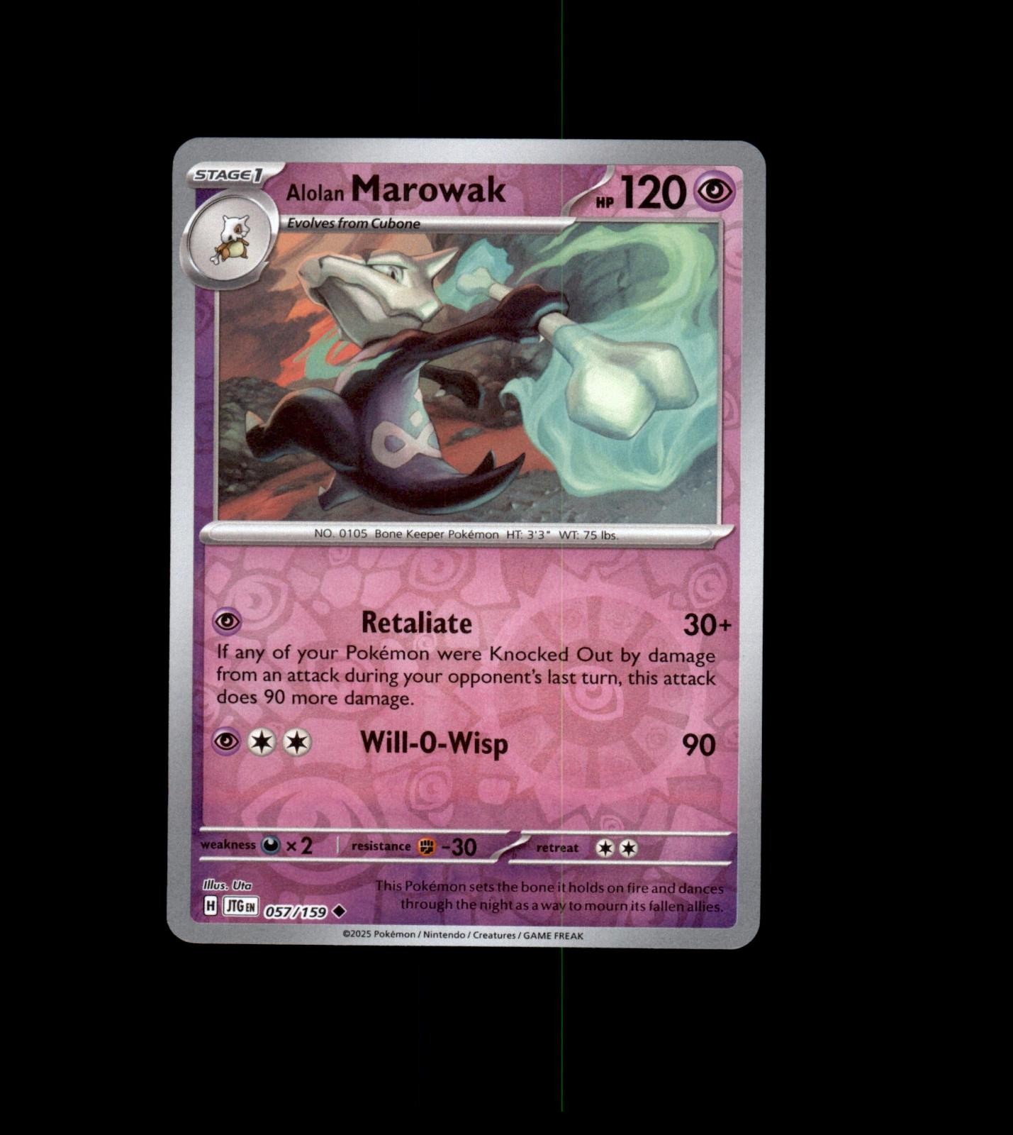 Alolan Marowak 057/159 Uncommon Journey Together Pokemon Reverse Holo LP