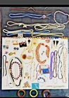 Huge Vintage Costume Jewelry Lot Amber Cameo White Butterfly Clip Earring Bangle