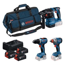 Bosch Combo Kit 18V-Set mit 3 Werkzeugen: GSR+GDX+GBH+ 3x 5.0Ah + GAL 12V/18V-80