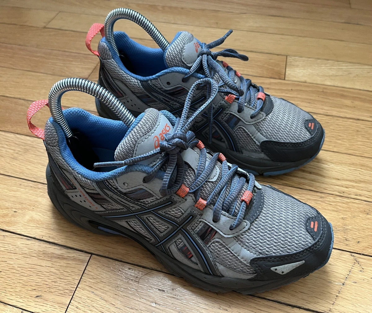 Asics Womens Gel Venture 5 Gray Blue Athletic Running Shoes Shoes