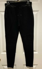 Zara Black Stretch Elastic Waist Drawstring Joggers Size S