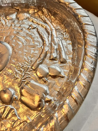 Vtg Wilton Brass Co Silver Serving Tray Garden Basket Design Oval 2.10 lbs USA - Picture 17 of 17