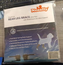 NeoAlly Rear Leg Dog and Cat Rear Brace, One Pair with metal Inserts Long XL