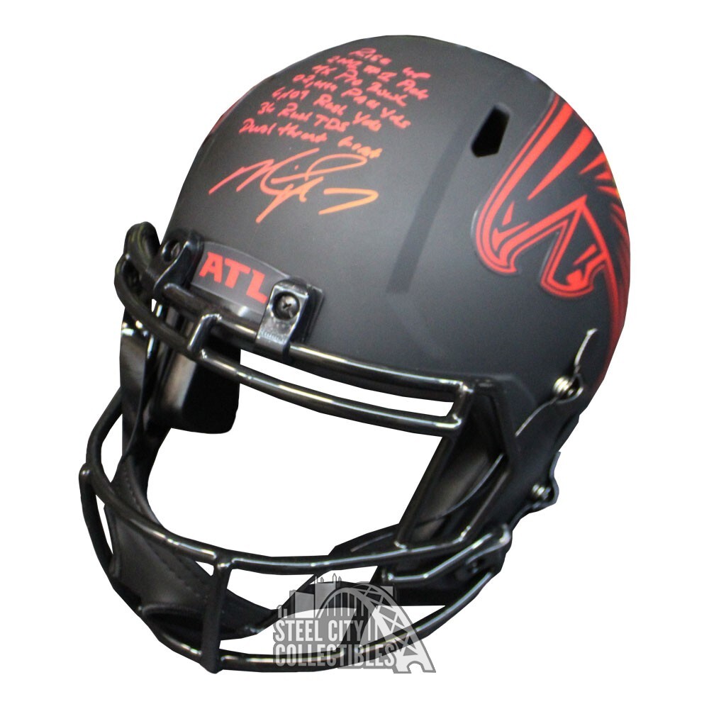 Michael Vick Autographed Signed Atlanta 7 Inscription Eclipse Full Replica Helmet-BAS 