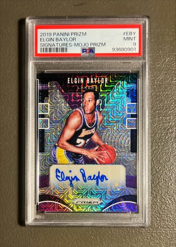 Elgin Baylor [Gold Shimmer] #EBY 2019 Panini Prizm Signatures card