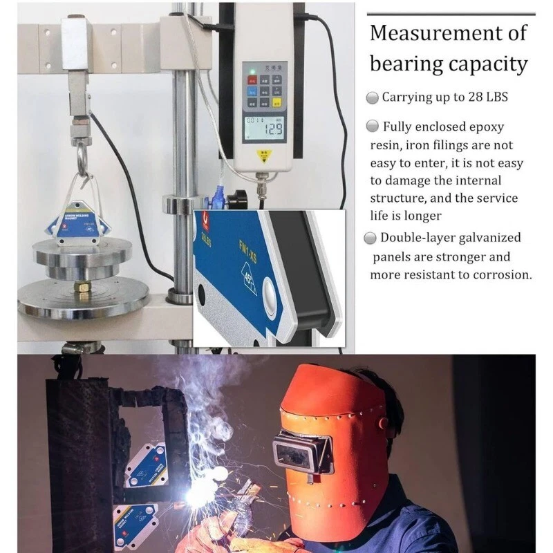 28lb Magneti per Saldatura, Supporto Magent Resistente, 4Pz 3" Resistenza Forte Magn - Immagine 4 di 4