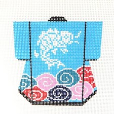Lee Designs Koi Fish Goldfish Petite Kimono Needlepoint Canvas Hand Painted 18ct