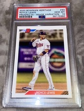 2020 Bowman Heritage Royce Lewis Rookie Prospect SP Image/Photo Variation PSA 10