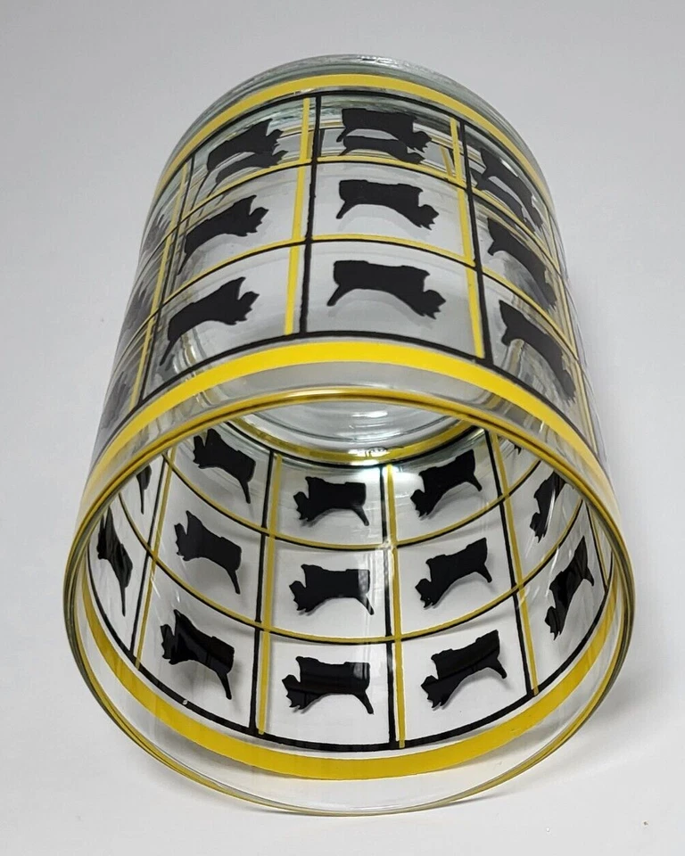 Vidrio Dept 56 Scottie Terrier amarillo negro 8 oz Foto 2 de 4