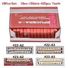 15Sets Dental Acrylic Resin Denture A2 A3 Shade False Teeth Full Set Upper Lower