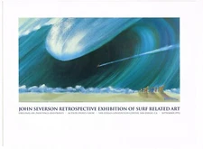 ORIGINAL JOHN SEVERSON SURF POSTER SURFING SURFER ART 1992 SAN DIEGO CALIFORNIA