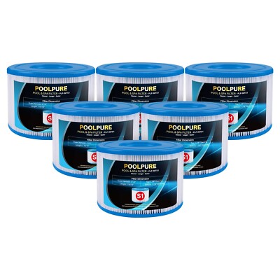 POOLPURE 6 Pack Type S1 Replacement PureSpa Filter for Easy Set Pool Cartridges